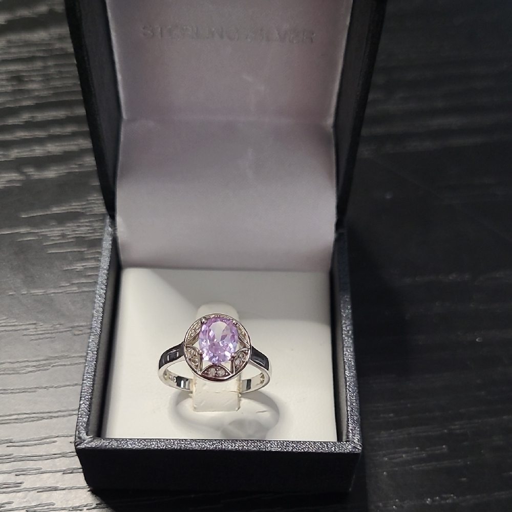 Sterling Silver and Purple Ring